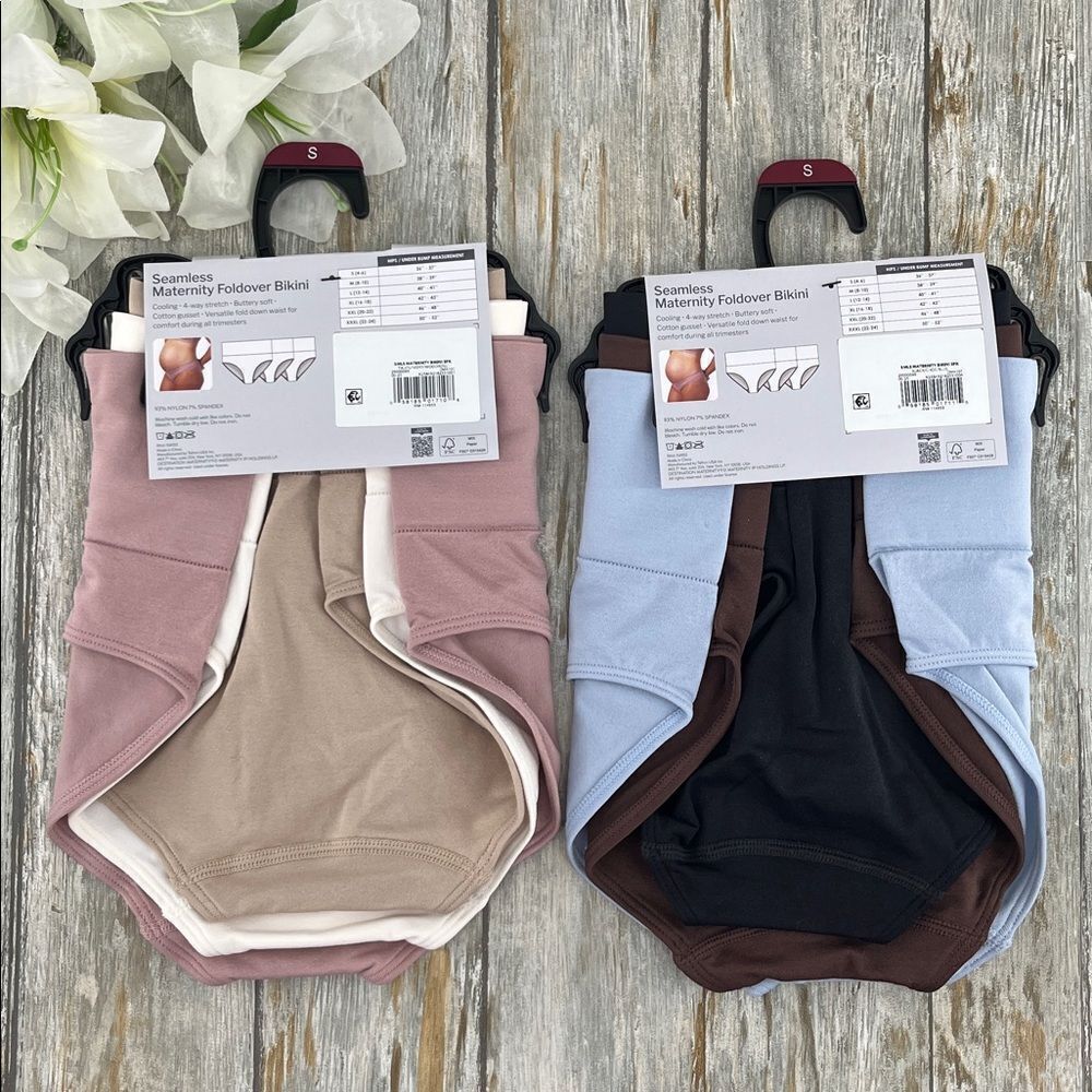 Women’s Destination Maternity Foldover Bikini Panty 2, 3-Packs Size S - Picture 2 of 8